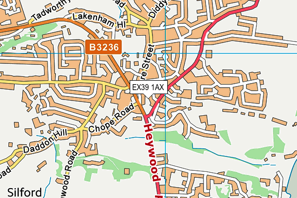 EX39 1AX map - OS VectorMap District (Ordnance Survey)