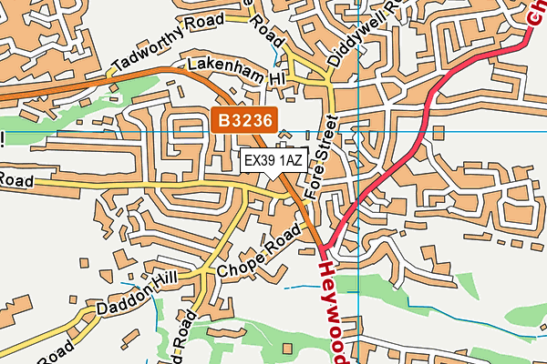 EX39 1AZ map - OS VectorMap District (Ordnance Survey)