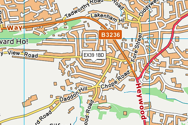 EX39 1BD map - OS VectorMap District (Ordnance Survey)