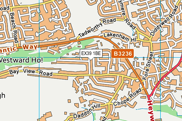 EX39 1BE map - OS VectorMap District (Ordnance Survey)