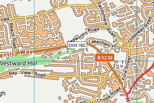 EX39 1BQ map - OS VectorMap District (Ordnance Survey)