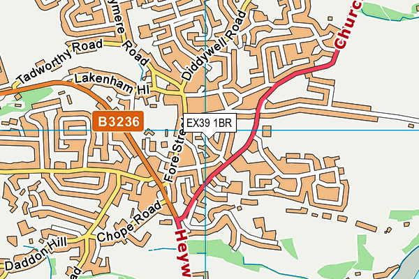 EX39 1BR map - OS VectorMap District (Ordnance Survey)