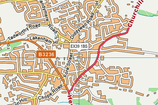 EX39 1BS map - OS VectorMap District (Ordnance Survey)