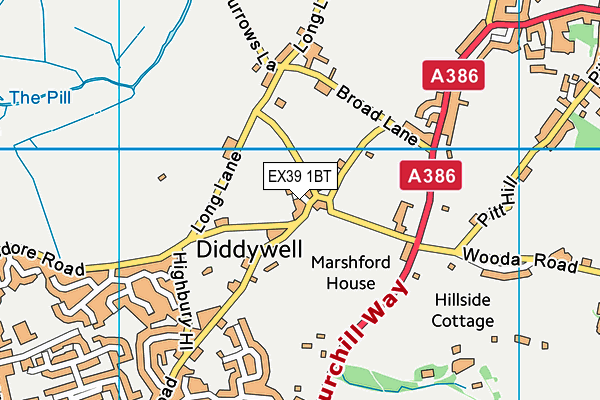 EX39 1BT map - OS VectorMap District (Ordnance Survey)