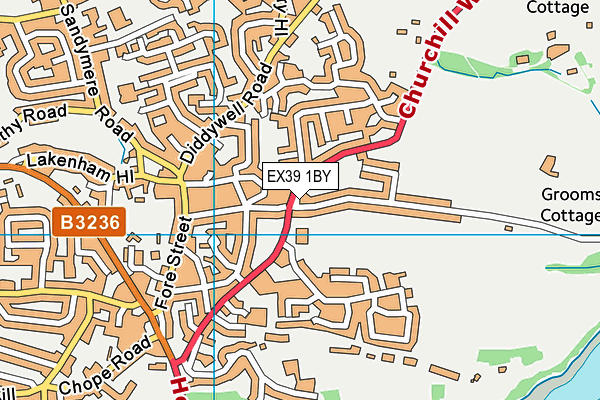 EX39 1BY map - OS VectorMap District (Ordnance Survey)