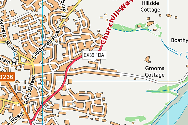 EX39 1DA map - OS VectorMap District (Ordnance Survey)