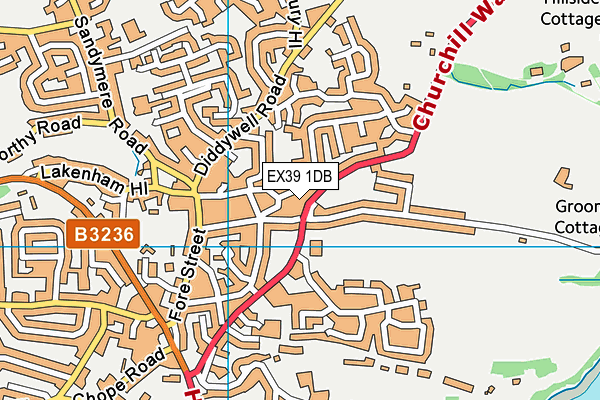 EX39 1DB map - OS VectorMap District (Ordnance Survey)