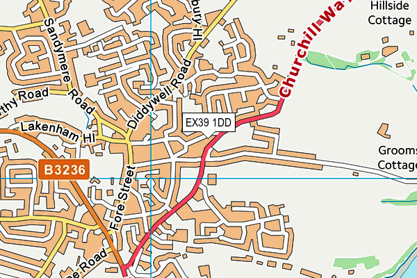 EX39 1DD map - OS VectorMap District (Ordnance Survey)