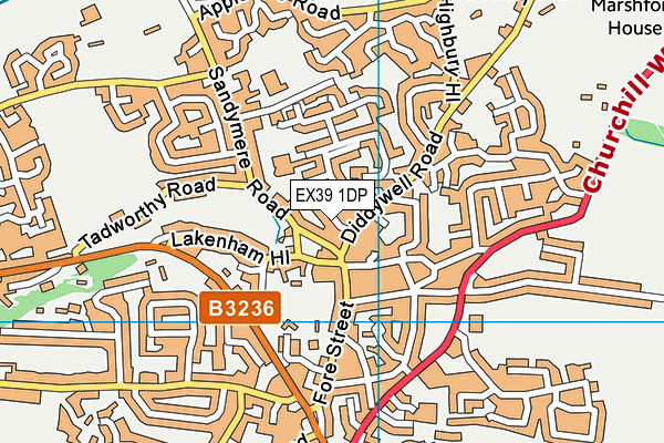 EX39 1DP map - OS VectorMap District (Ordnance Survey)