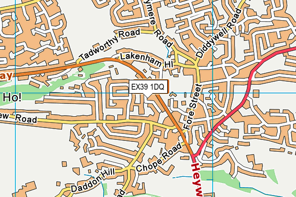 EX39 1DQ map - OS VectorMap District (Ordnance Survey)