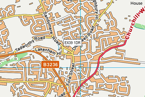 EX39 1DR map - OS VectorMap District (Ordnance Survey)