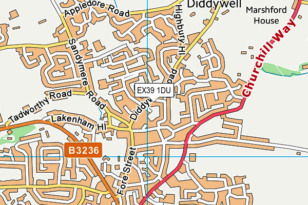 EX39 1DU map - OS VectorMap District (Ordnance Survey)