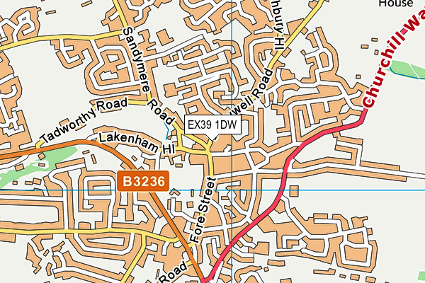 EX39 1DW map - OS VectorMap District (Ordnance Survey)