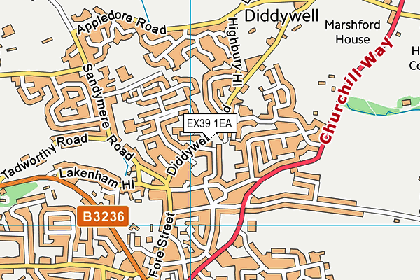 EX39 1EA map - OS VectorMap District (Ordnance Survey)