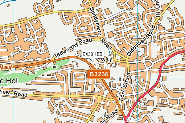 EX39 1EB map - OS VectorMap District (Ordnance Survey)