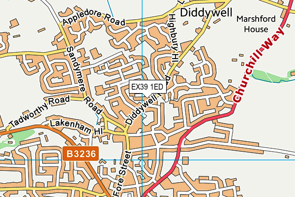 EX39 1ED map - OS VectorMap District (Ordnance Survey)