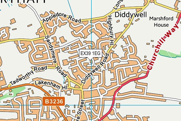 EX39 1EG map - OS VectorMap District (Ordnance Survey)