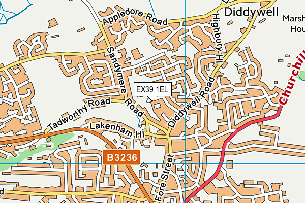 EX39 1EL map - OS VectorMap District (Ordnance Survey)