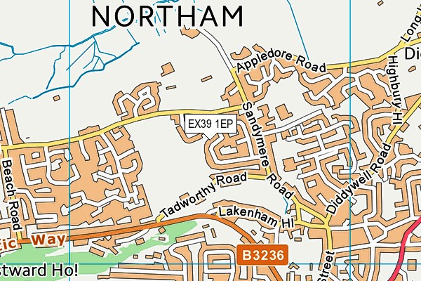 EX39 1EP map - OS VectorMap District (Ordnance Survey)