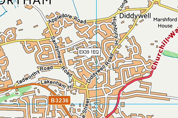 EX39 1EQ map - OS VectorMap District (Ordnance Survey)