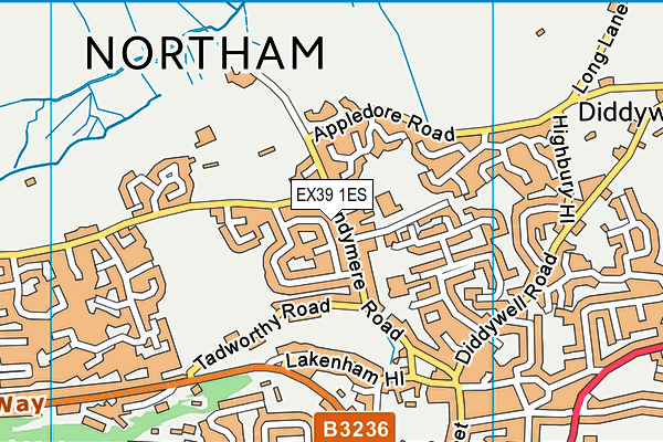 EX39 1ES map - OS VectorMap District (Ordnance Survey)