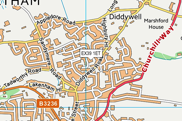 EX39 1ET map - OS VectorMap District (Ordnance Survey)