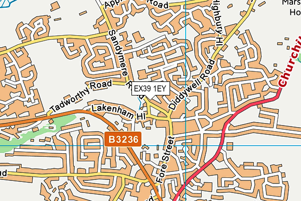 EX39 1EY map - OS VectorMap District (Ordnance Survey)