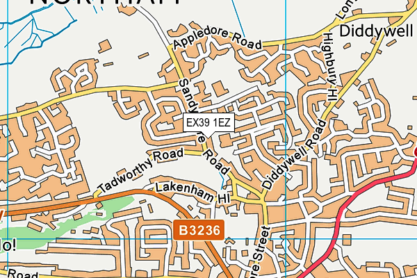 EX39 1EZ map - OS VectorMap District (Ordnance Survey)