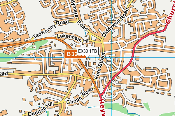 EX39 1FB map - OS VectorMap District (Ordnance Survey)