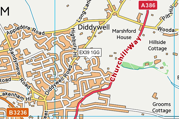 EX39 1GG map - OS VectorMap District (Ordnance Survey)