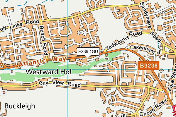 EX39 1GU map - OS VectorMap District (Ordnance Survey)