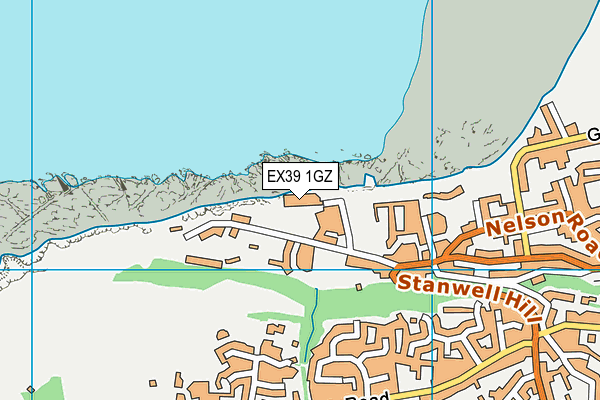 EX39 1GZ map - OS VectorMap District (Ordnance Survey)