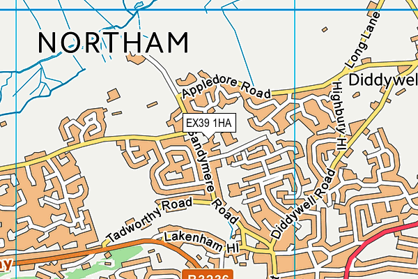 EX39 1HA map - OS VectorMap District (Ordnance Survey)