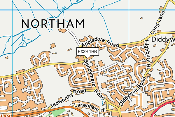 EX39 1HB map - OS VectorMap District (Ordnance Survey)