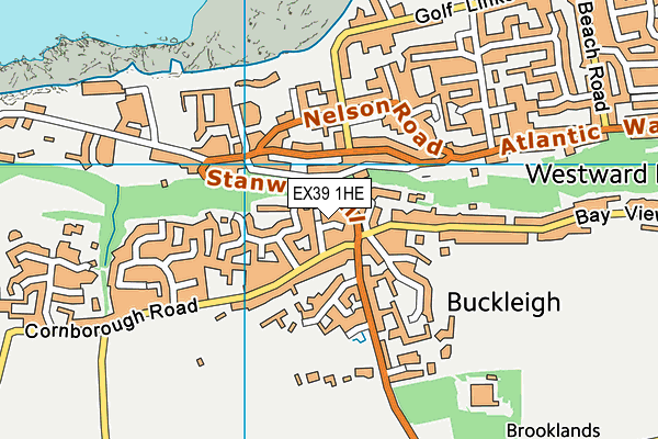 EX39 1HE map - OS VectorMap District (Ordnance Survey)