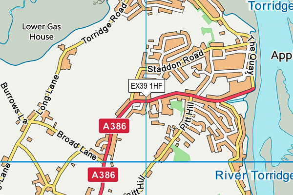 EX39 1HF map - OS VectorMap District (Ordnance Survey)
