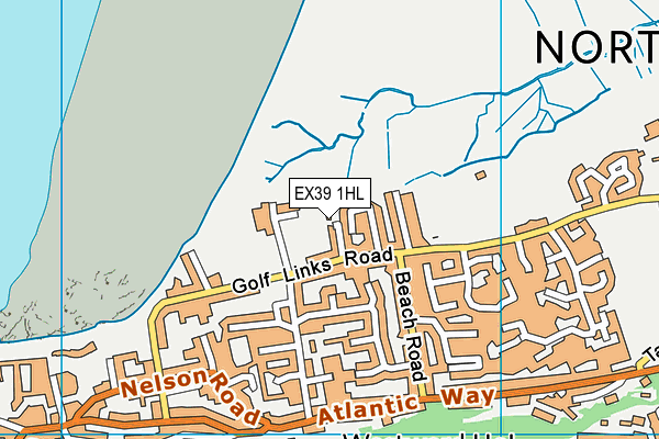EX39 1HL map - OS VectorMap District (Ordnance Survey)
