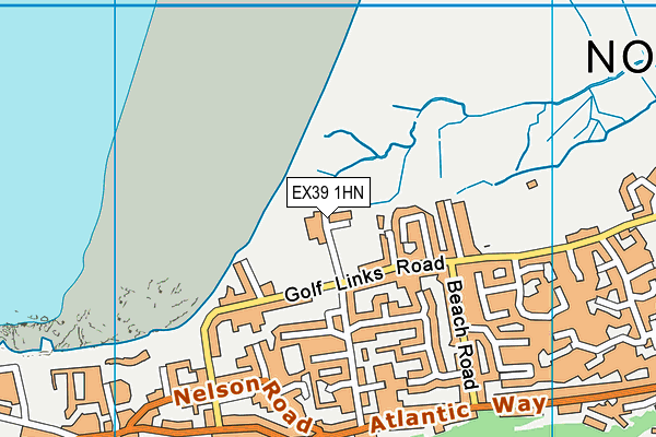 Bideford Littleham And Westward Ho! Cricket Club map (EX39 1HN) - OS VectorMap District (Ordnance Survey)