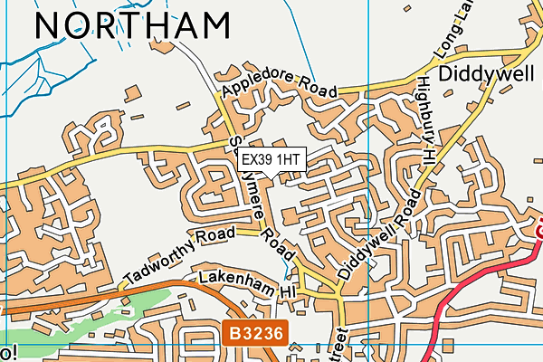 EX39 1HT map - OS VectorMap District (Ordnance Survey)