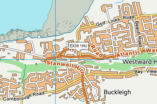 EX39 1HU map - OS VectorMap District (Ordnance Survey)