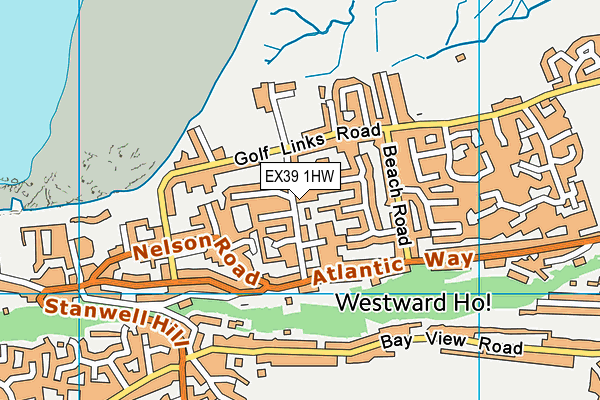 EX39 1HW map - OS VectorMap District (Ordnance Survey)