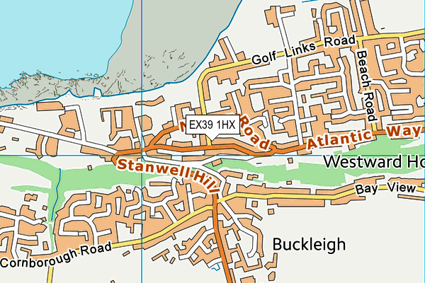 EX39 1HX map - OS VectorMap District (Ordnance Survey)