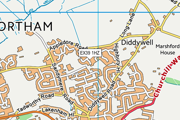 EX39 1HZ map - OS VectorMap District (Ordnance Survey)