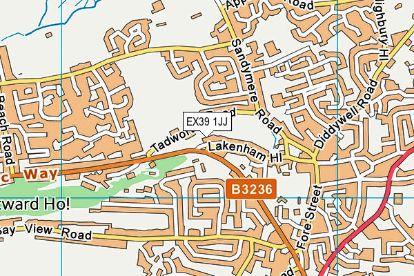 EX39 1JJ map - OS VectorMap District (Ordnance Survey)