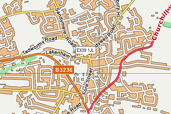 EX39 1JL map - OS VectorMap District (Ordnance Survey)