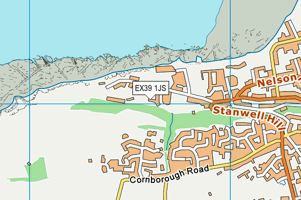 EX39 1JS map - OS VectorMap District (Ordnance Survey)