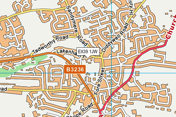 EX39 1JW map - OS VectorMap District (Ordnance Survey)