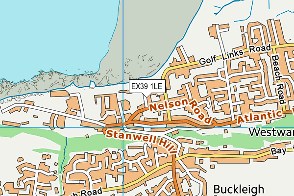 EX39 1LE map - OS VectorMap District (Ordnance Survey)