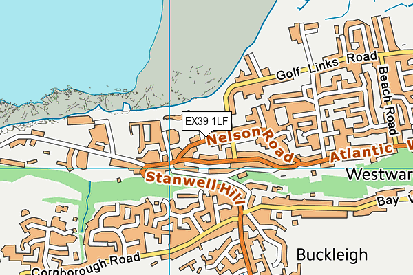 EX39 1LF map - OS VectorMap District (Ordnance Survey)