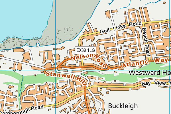 EX39 1LG map - OS VectorMap District (Ordnance Survey)